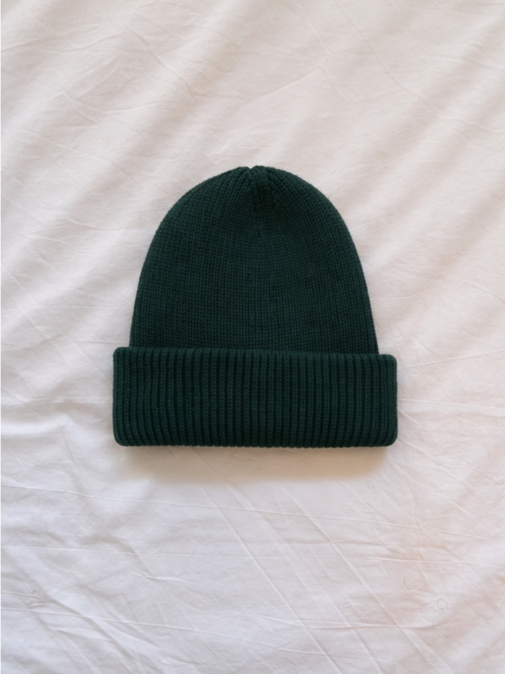 Classic Ribbed Beanie in Dark Green